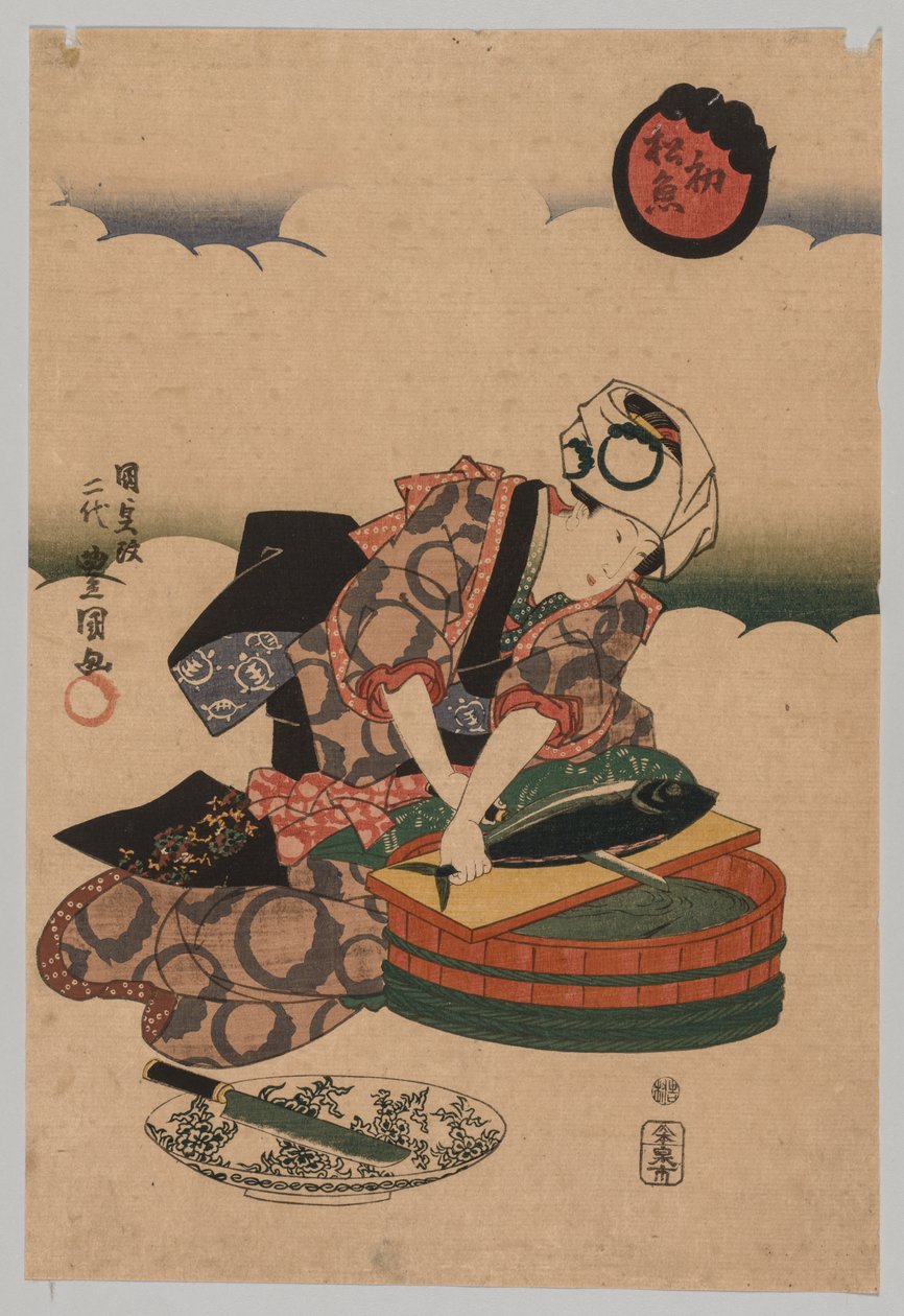 Forbereder Bonita av Utagawa Kunisada