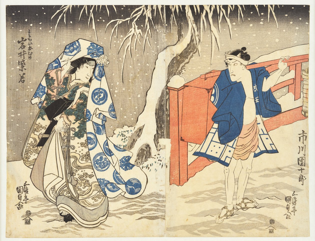 Hemmelig avtale i snøen av Utagawa Kunisada