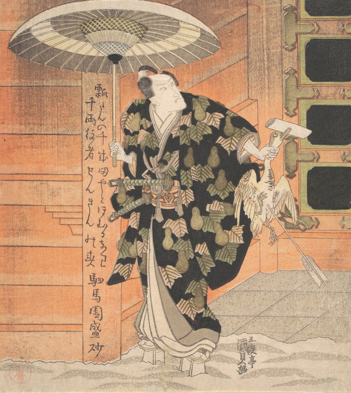 Ichikawa Danjuro VII 1791-1859 i rollen som Konoshita Tokichi fra scenefjellet..., 1819. av Utagawa Kunisada