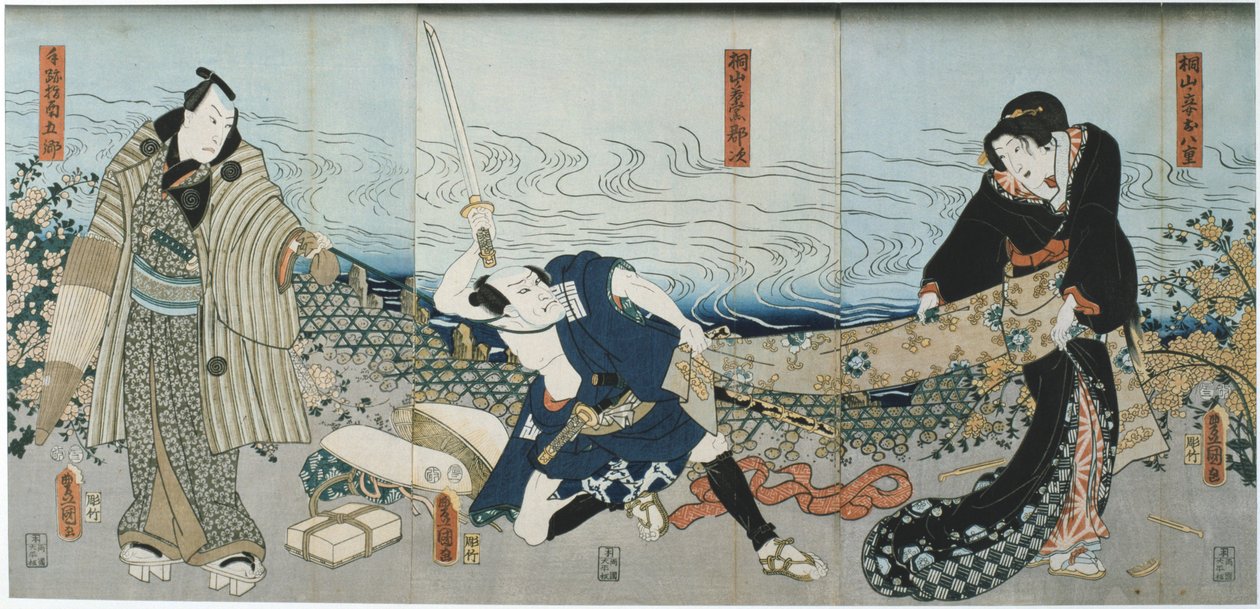 Teaterscene, 1844 av Utagawa Kunisada