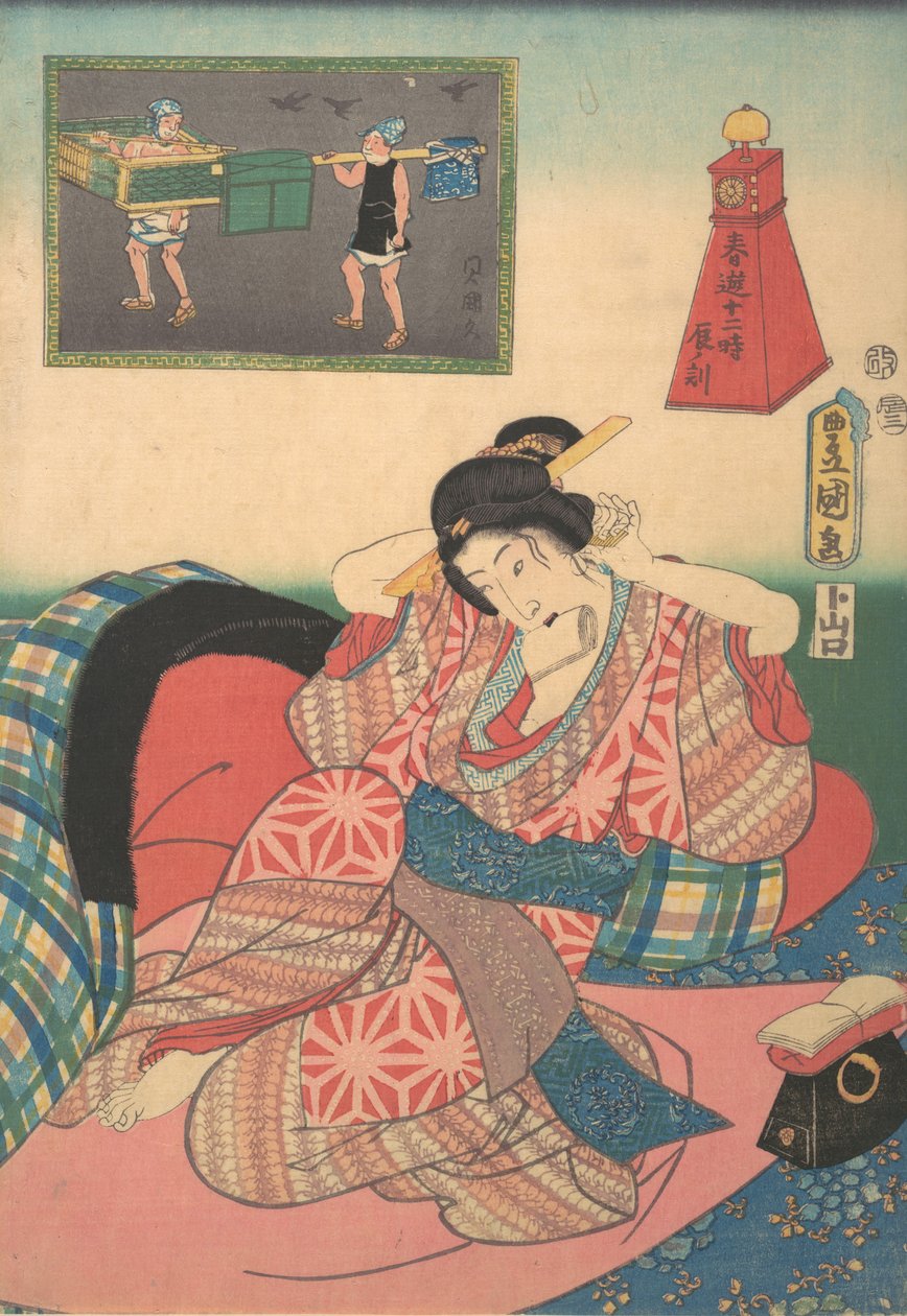 Twelve Hours of Spring Pleasures: Hour of the Dragon, 1800-tallet., 1800-tallet. av Utagawa Kunisada
