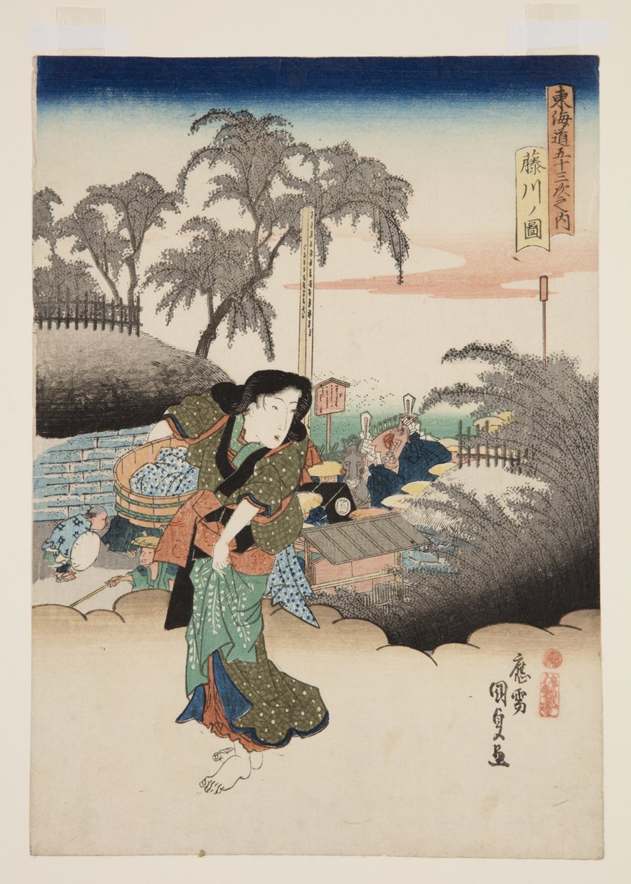 Se v av Fujikawa (figur av Fujikawa) av Utagawa Kunisada