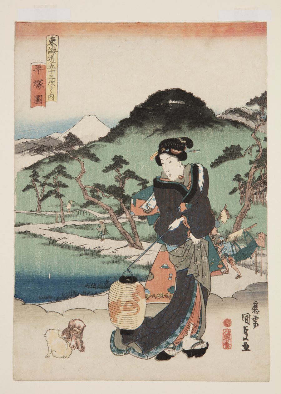Se v av Hiratsuka (Hiratsuka-figur) av Utagawa Kunisada