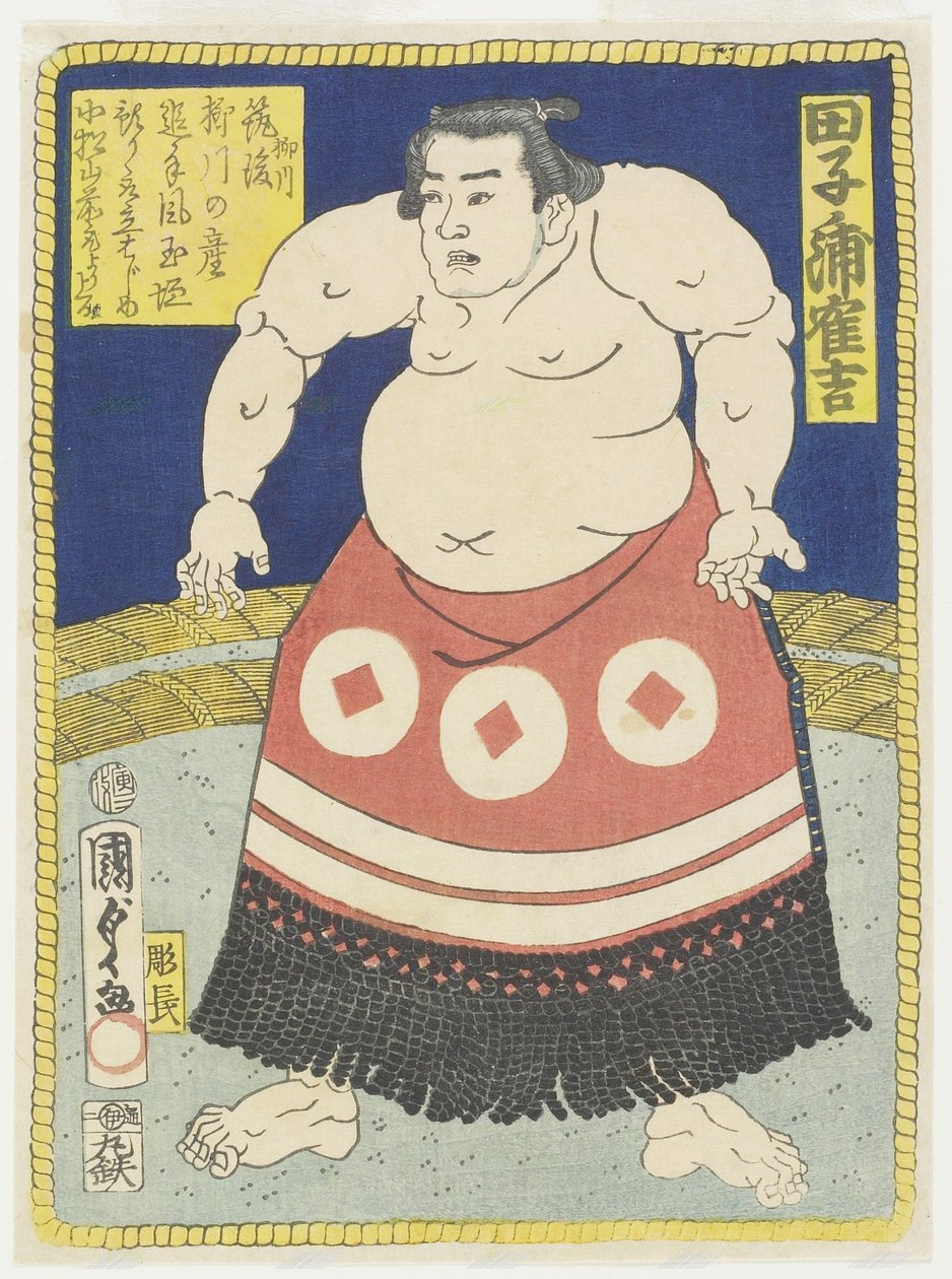 W Les ster Tagonoura Tsuruyoshi, mars 1866 av Utagawa Kunisada II