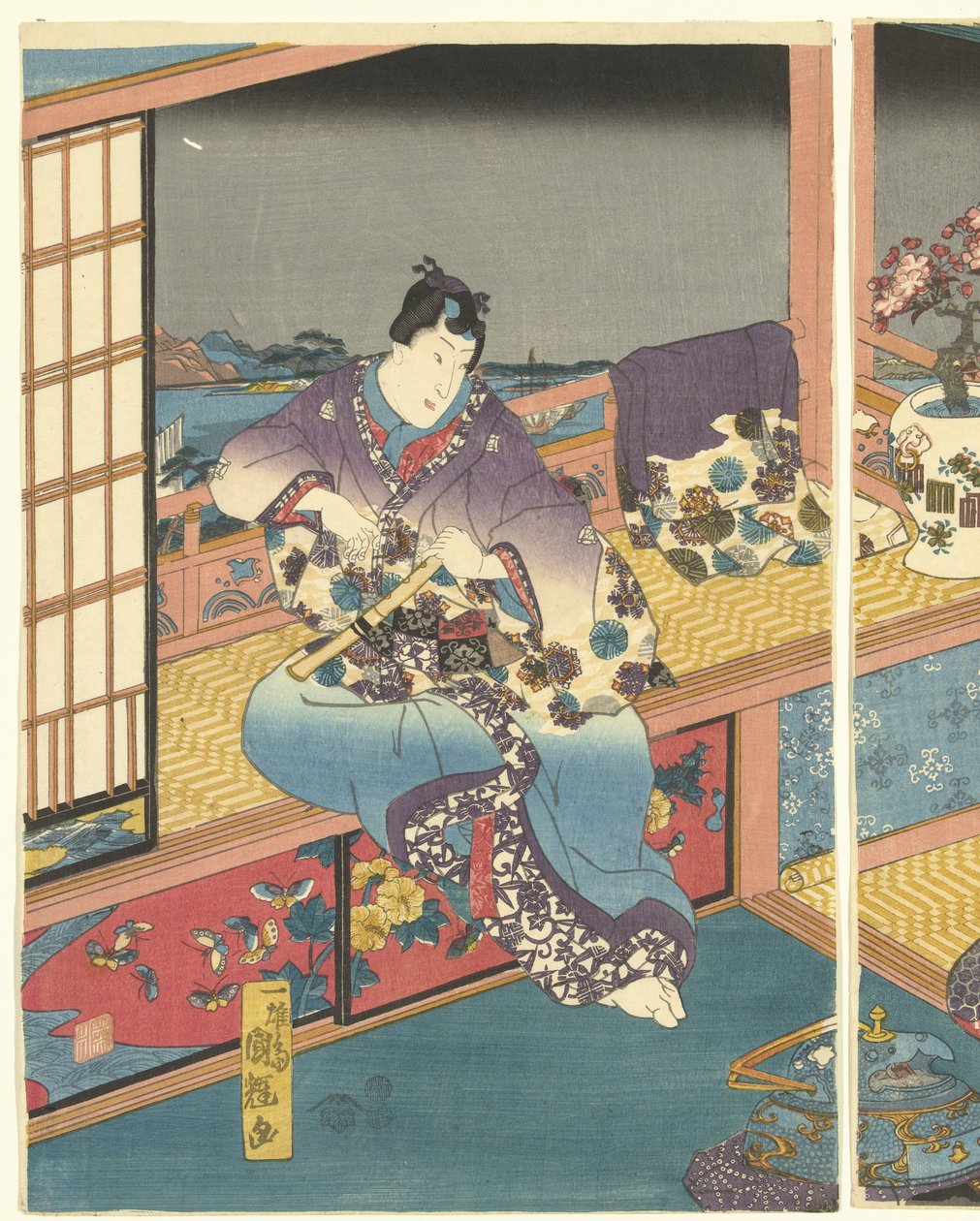 Blomster Snow, Moon and Flowers (serietittel) av Utagawa Kuniteru