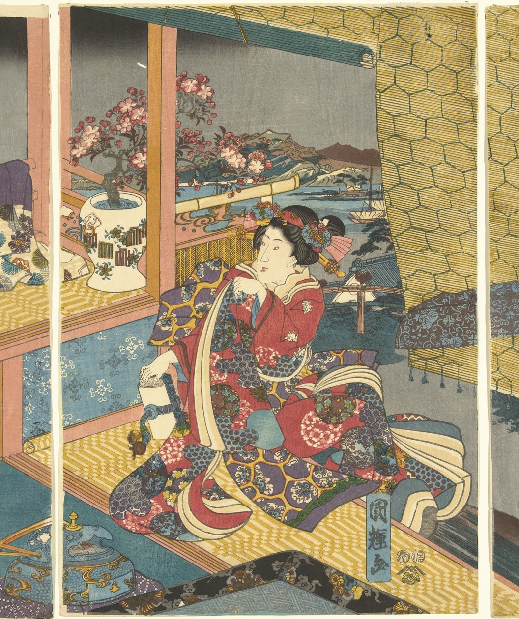 Blomster Snow, Moon and Flowers (serietittel) av Utagawa Kuniteru