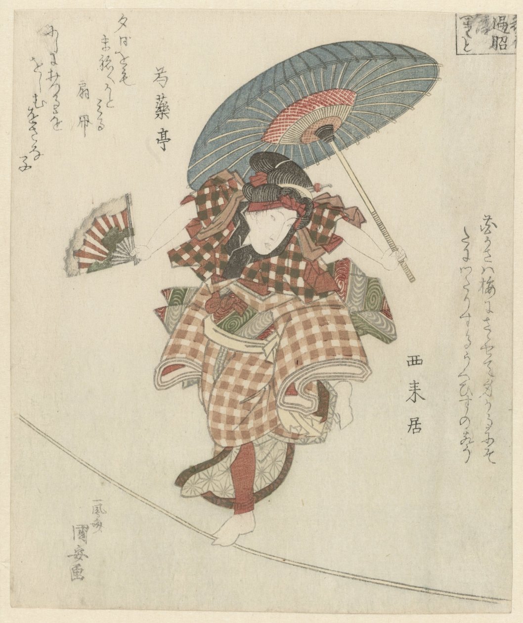 En kvinne som går på et tau av Utagawa Kuniyasu