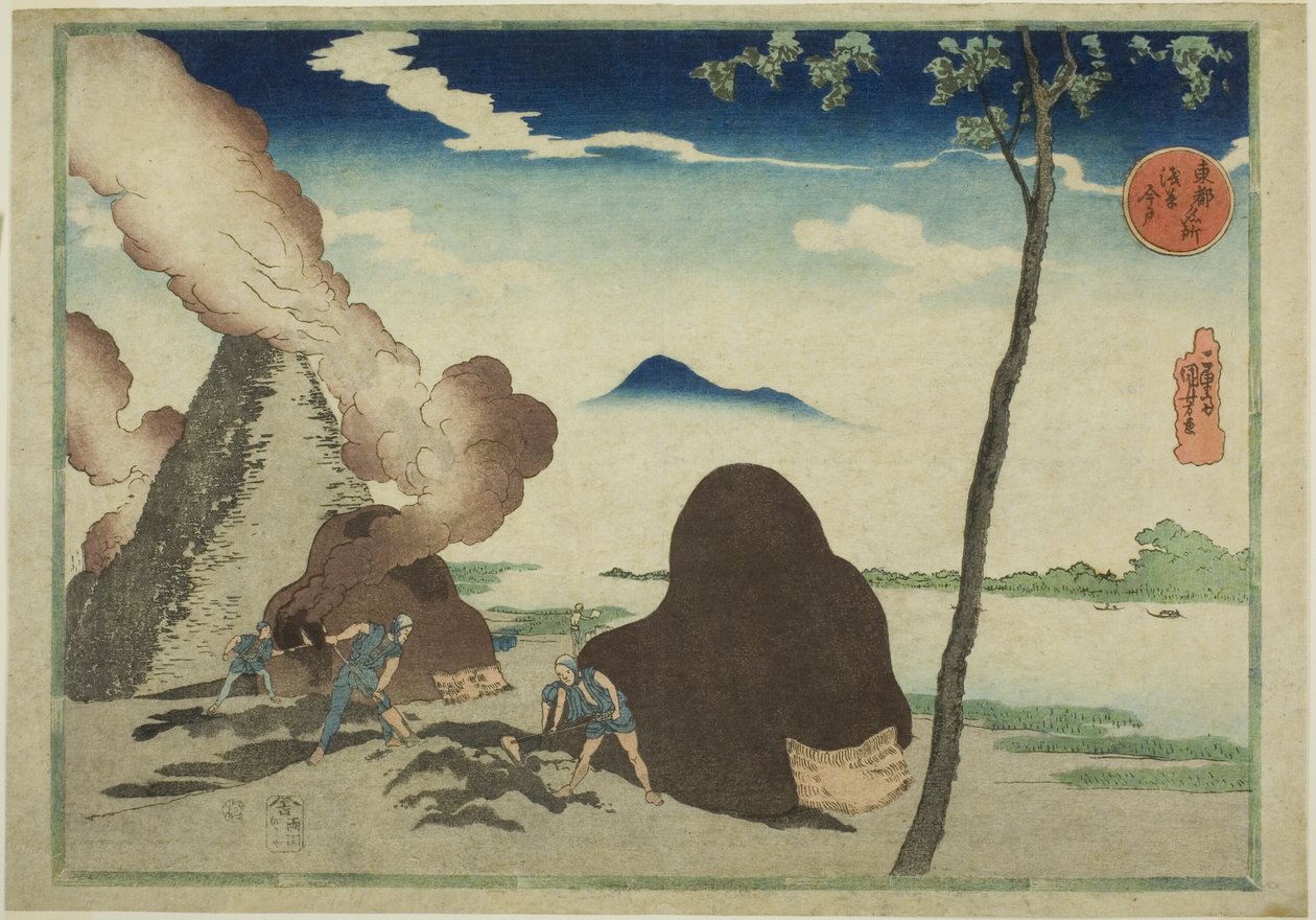 Asakusa Imado, fra serien "Famous Places in the Eastern Capital (Toto Meisho)" av Utagawa Kuniyoshi