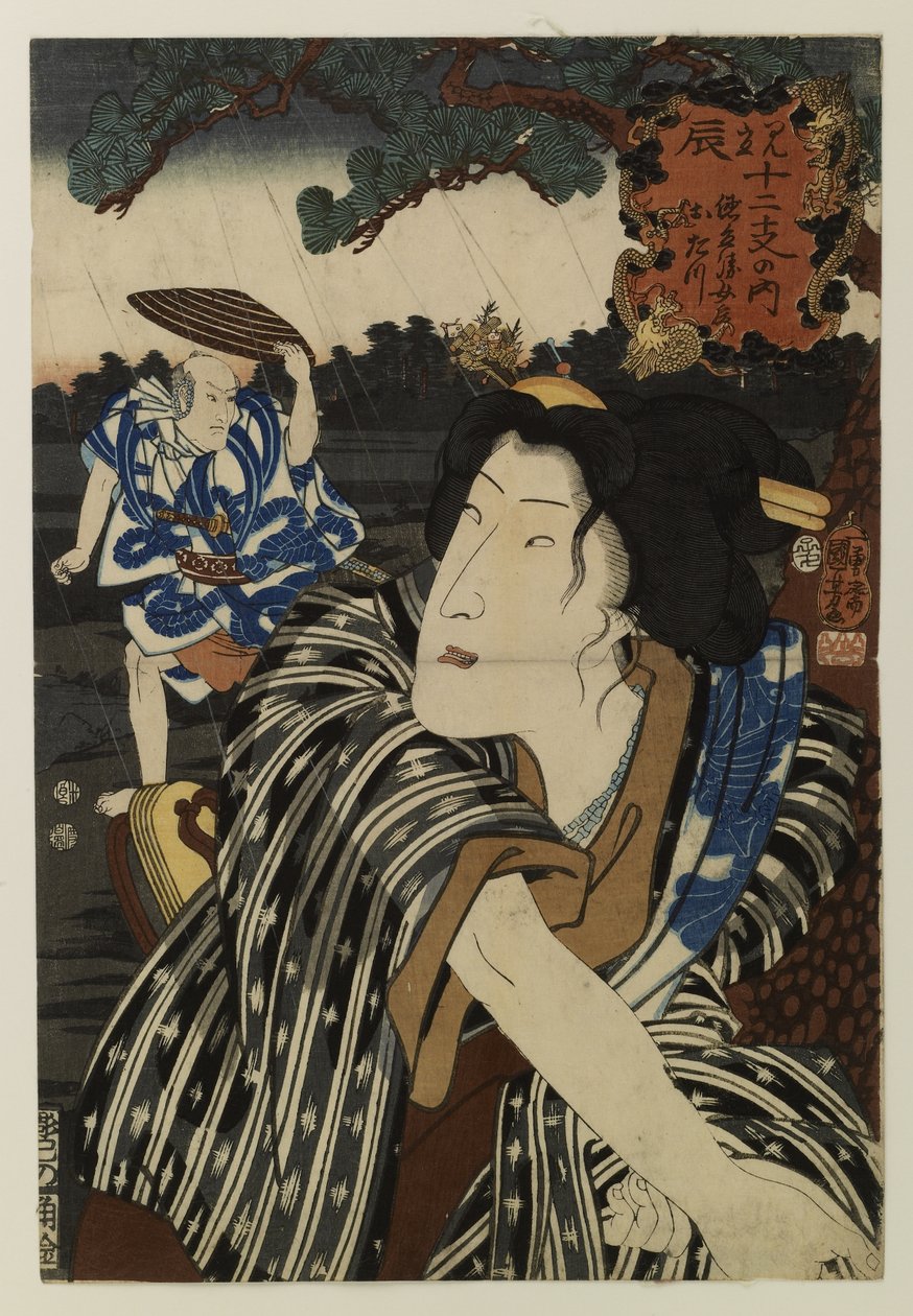 Bando Shuka I som hustruen Otatsu av Utagawa Kuniyoshi