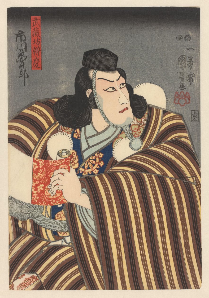 Benkei holder en handscroll av Utagawa Kuniyoshi