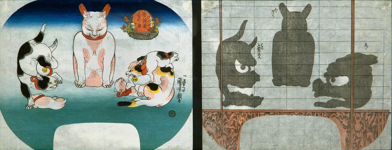 Katter: Kinesisk tempelløve av Utagawa Kuniyoshi