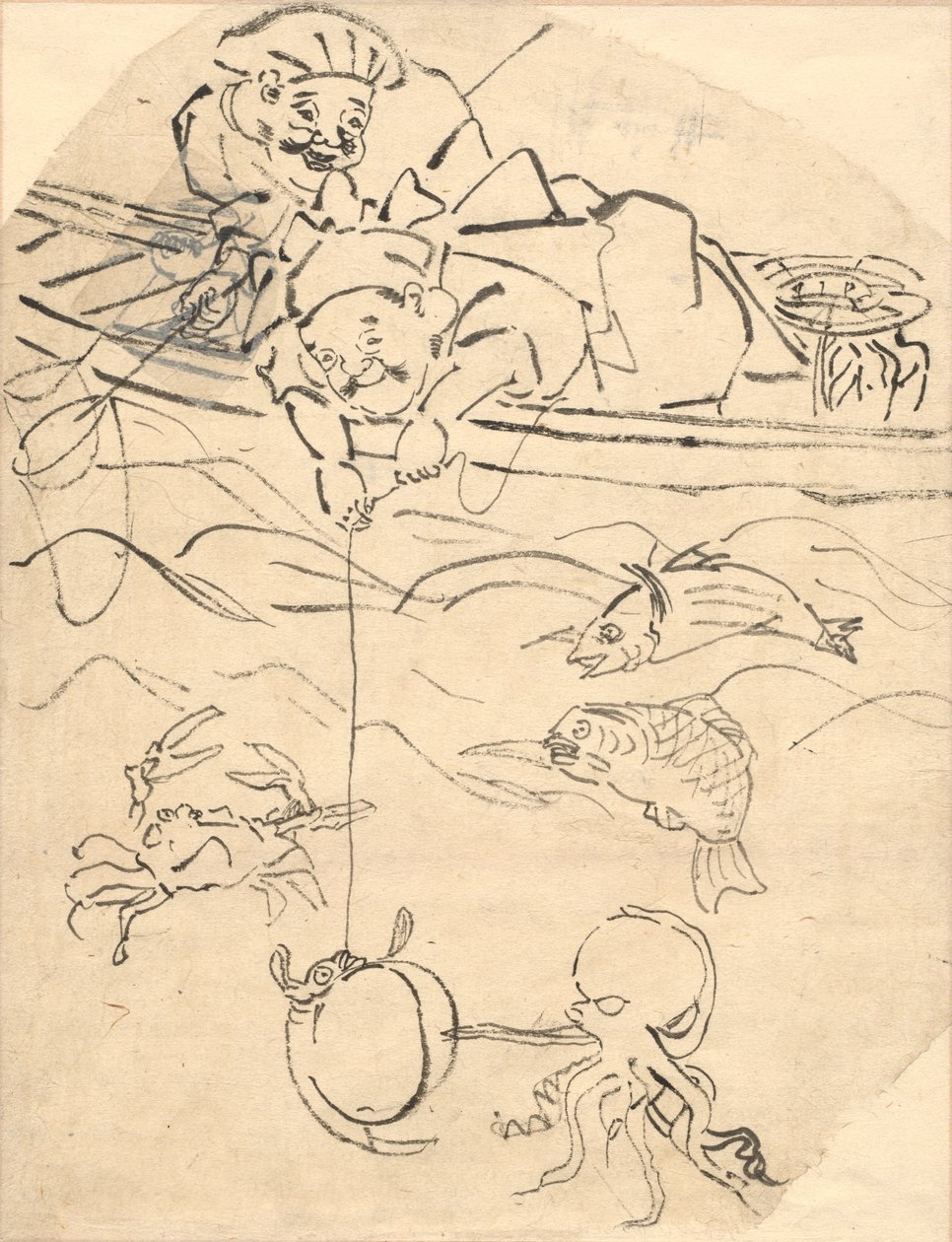 Daikoku og Ebisu, to av de syv lykkegudene av Utagawa Kuniyoshi