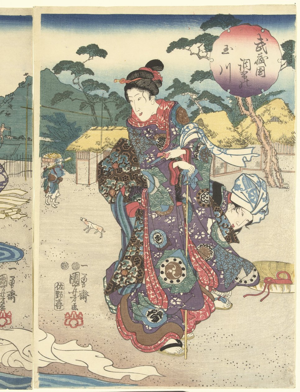 Decho Farmer Inde Produksjon Musashi Musashikuni Chofu no Tamagawa av Utagawa Kuniyoshi
