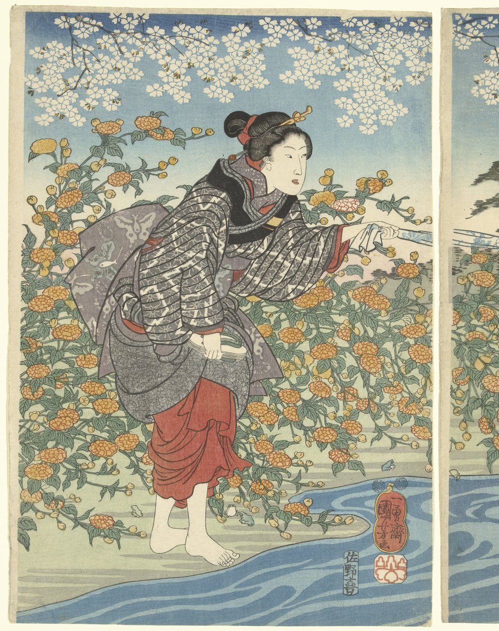 Ide Tama-elven i Yamashiro-provinsen av Utagawa Kuniyoshi