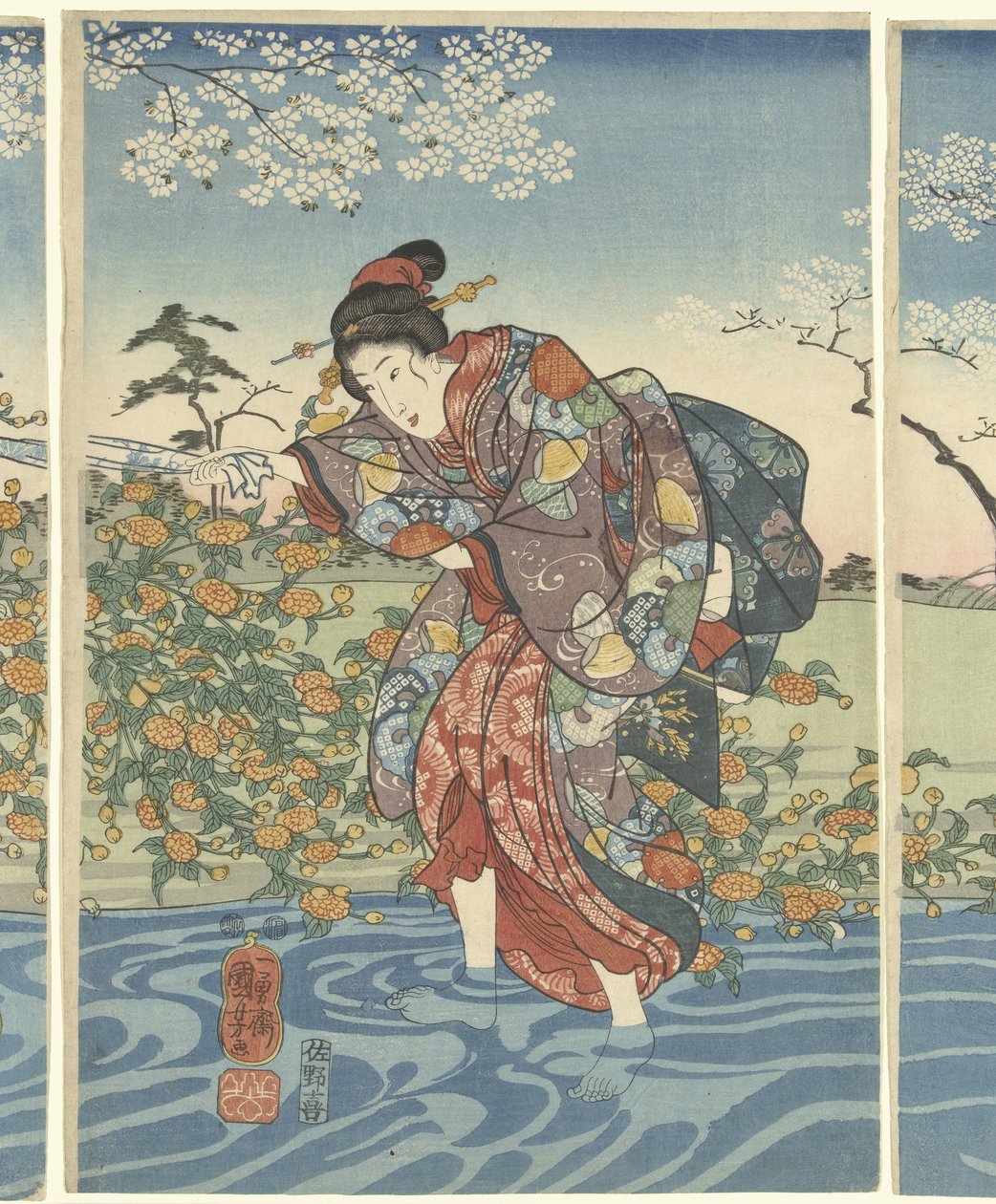 Ide Tama-elven i Yamashiro-provinsen av Utagawa Kuniyoshi