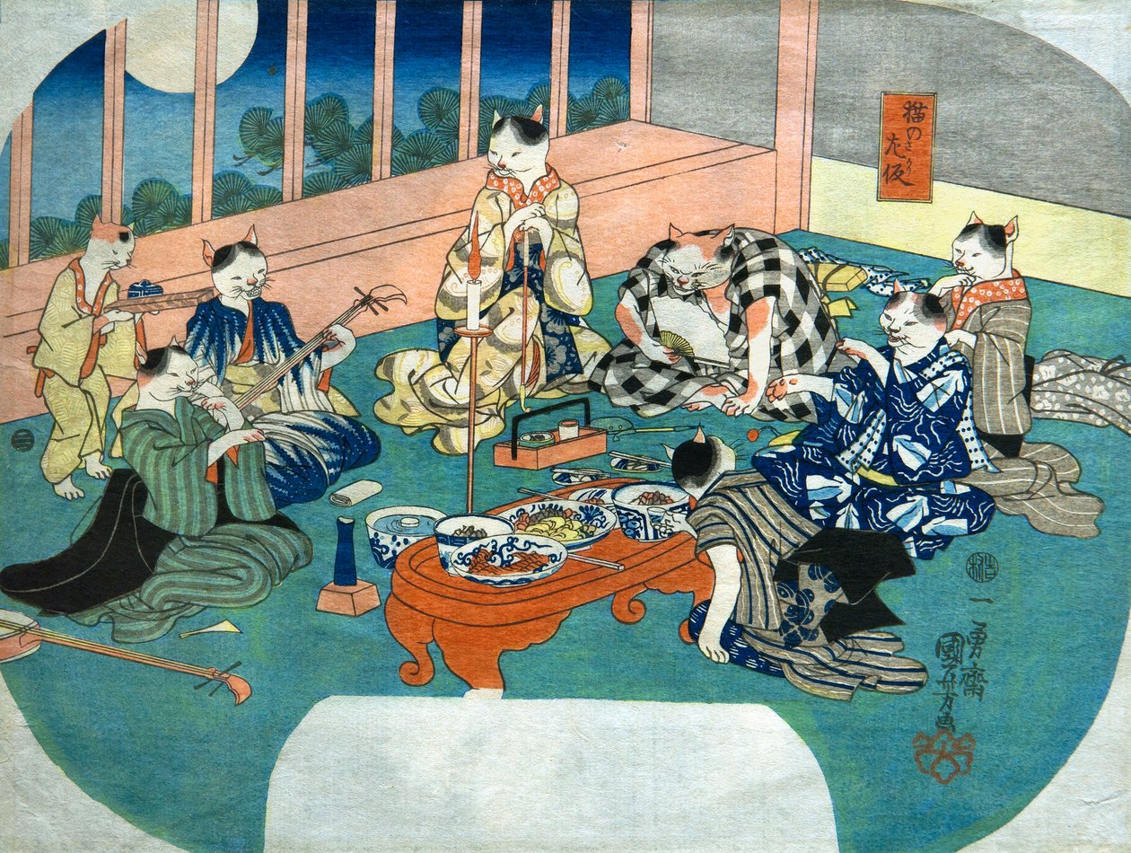 Neko no sakari, ca. 1843 av Utagawa Kuniyoshi
