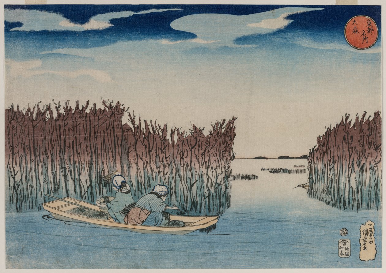 Omori, fra serien Famous Places in the Eastern Capital, tidlig på 1830-tallet. av Utagawa Kuniyoshi