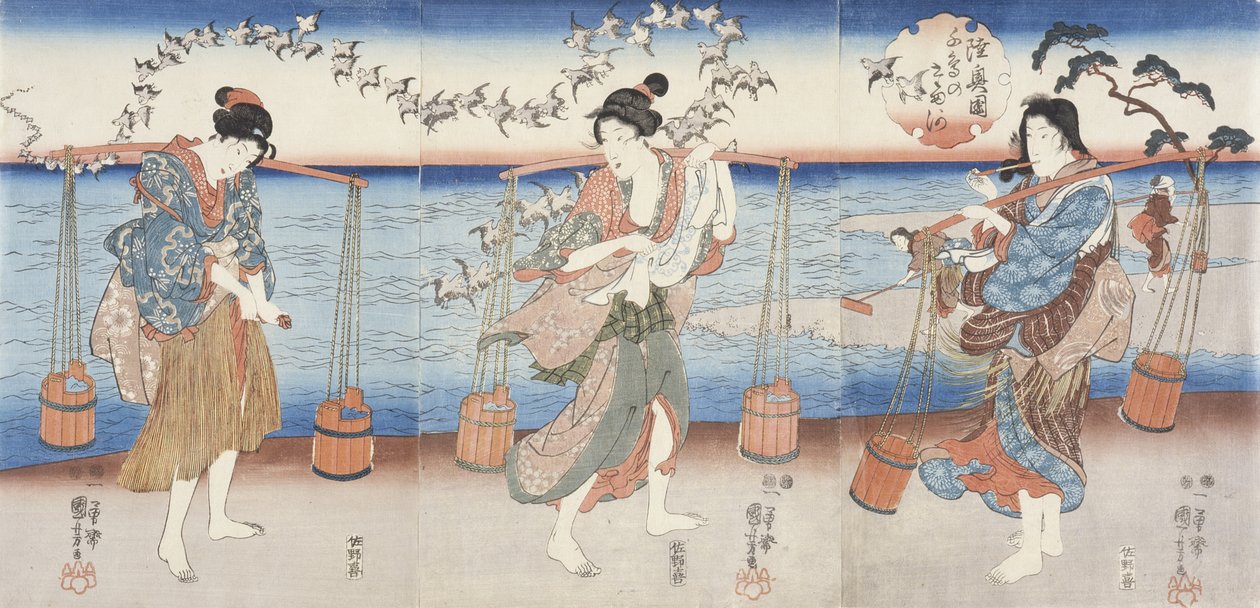 Lofugler fra Nodas juvelelv i Mutsu-provinsen av Utagawa Kuniyoshi
