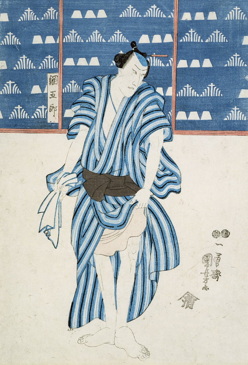 Portrett av Tunagore (treblokktrykk) av Utagawa Kuniyoshi