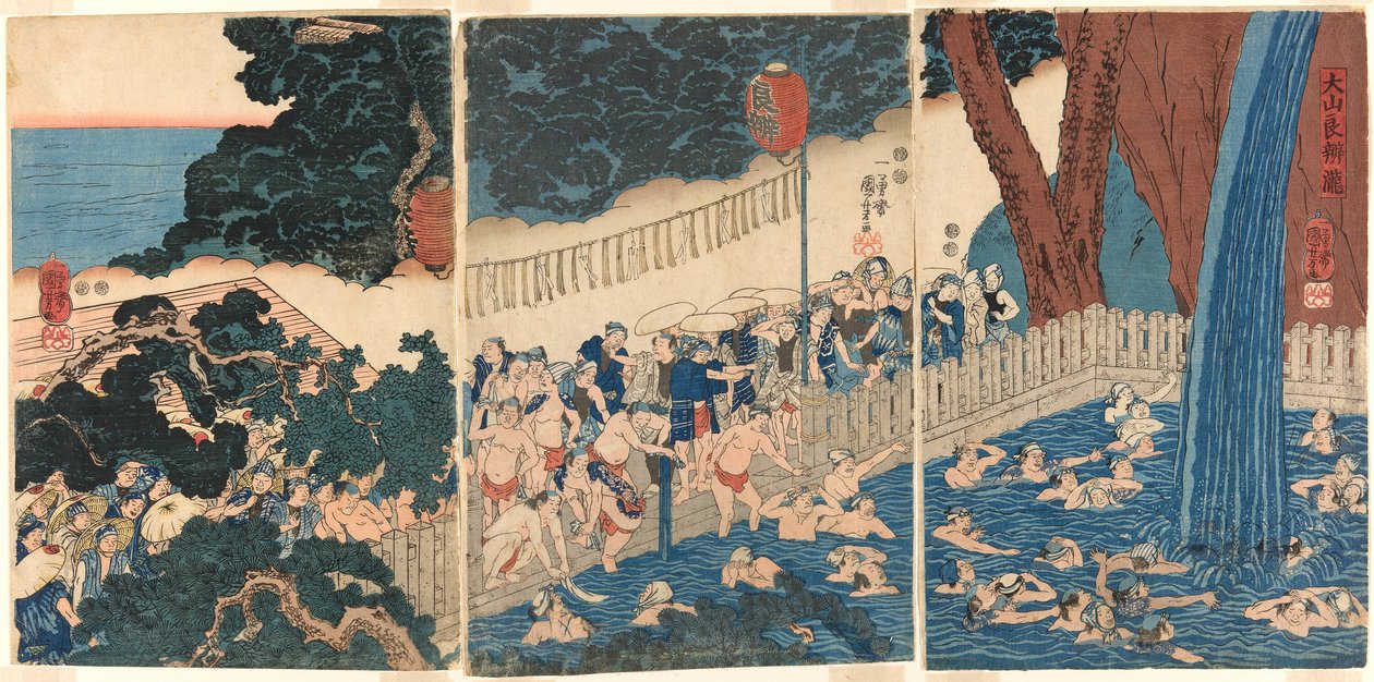 Roben-fossen ved Oyama-fjellet (Oyama Roben no taki) av Utagawa Kuniyoshi