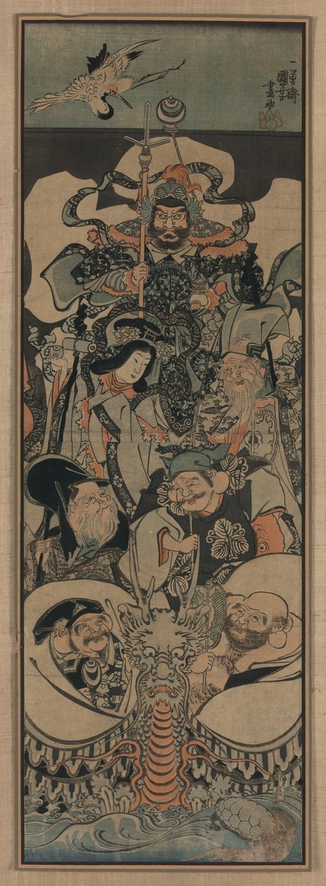 Syv heldige guder, 1843-1845 av Utagawa Kuniyoshi