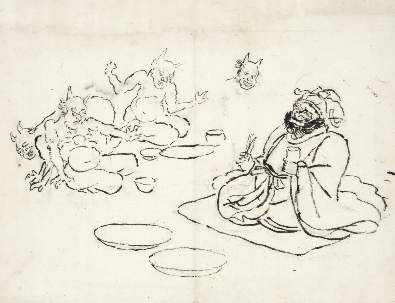 Skisse av demoner som underholder helvetes konge av Utagawa Kuniyoshi