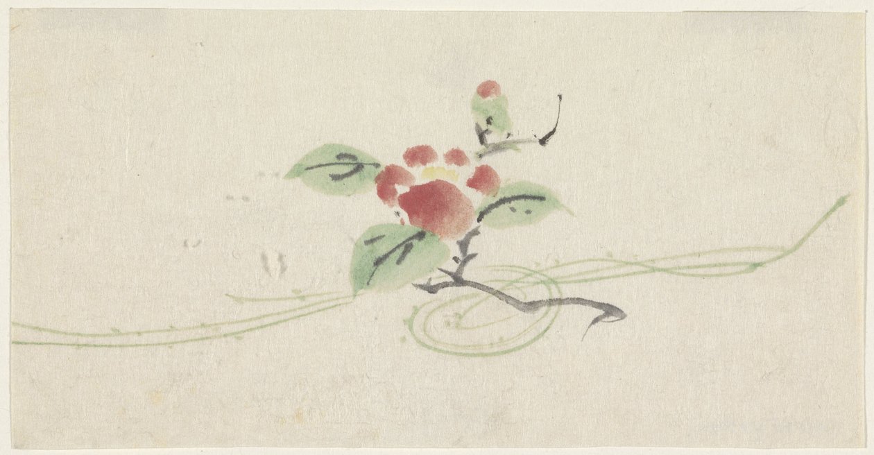 Grein med rød kamelia av Utagawa Kuniyoshi