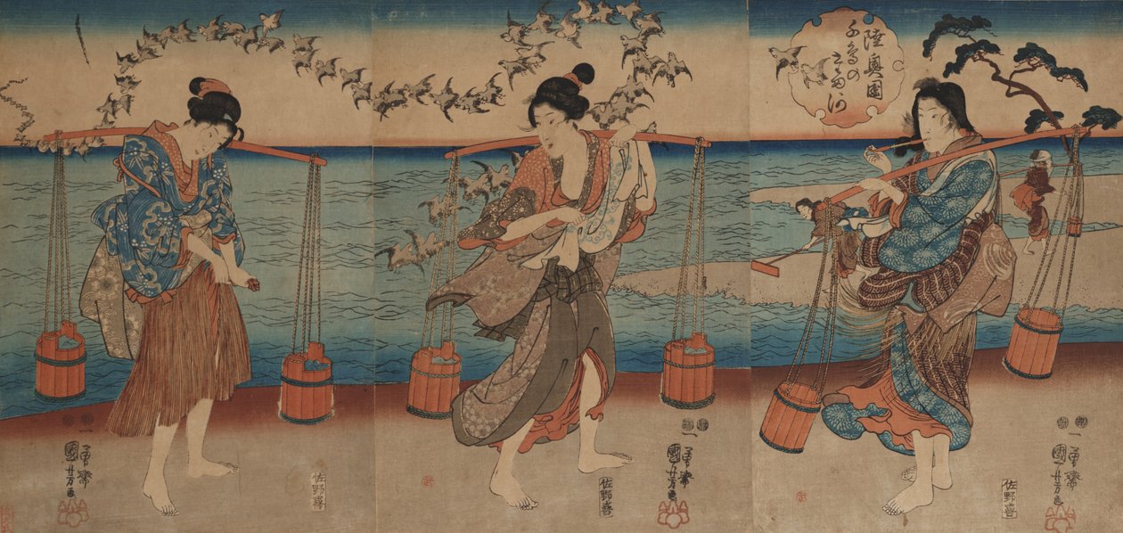 Plover Crystal River i Mutsu-provinsen av Utagawa Kuniyoshi