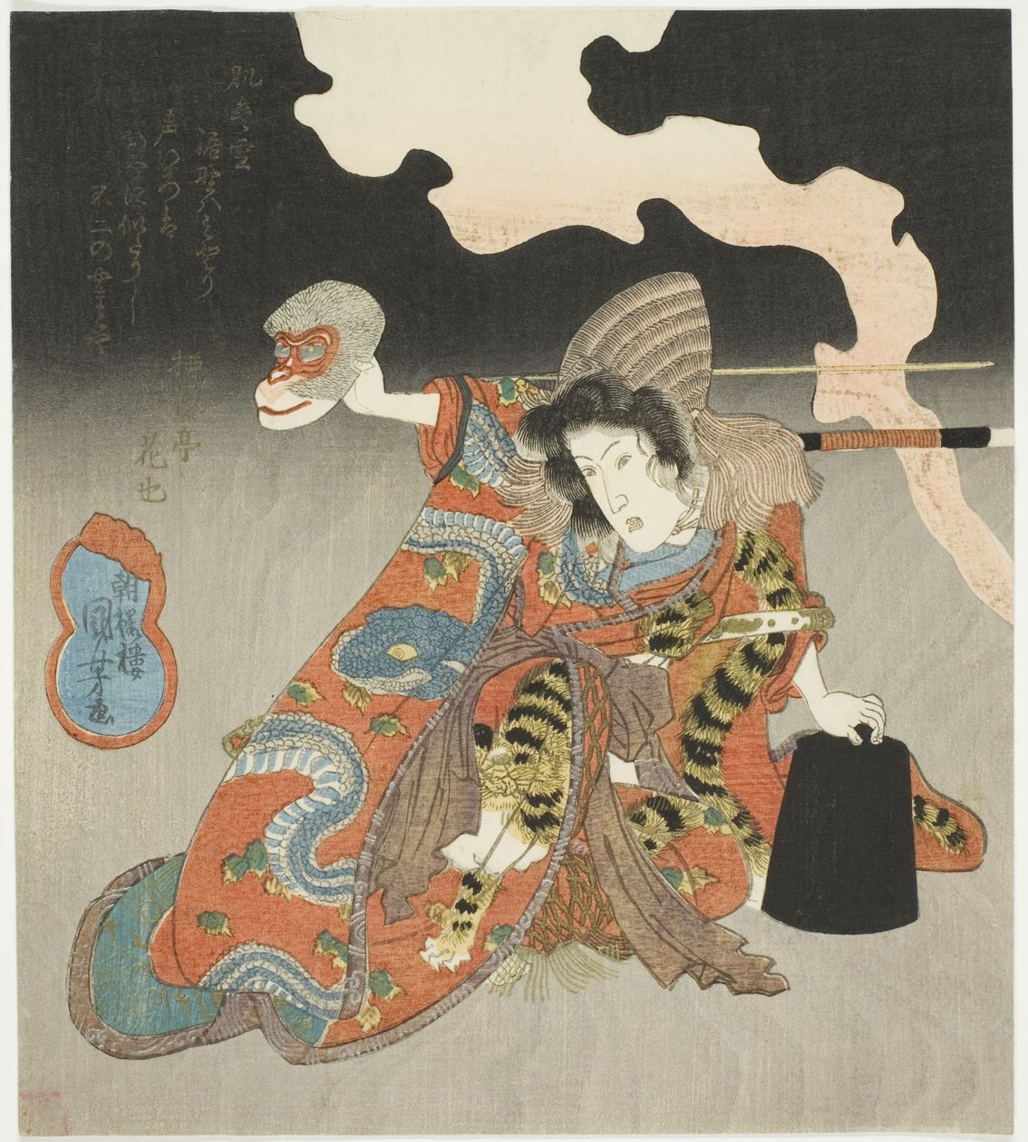Skuespilleren Iwai Hanshiro VI i en kvinnelig rolle av Utagawa Kuniyoshi