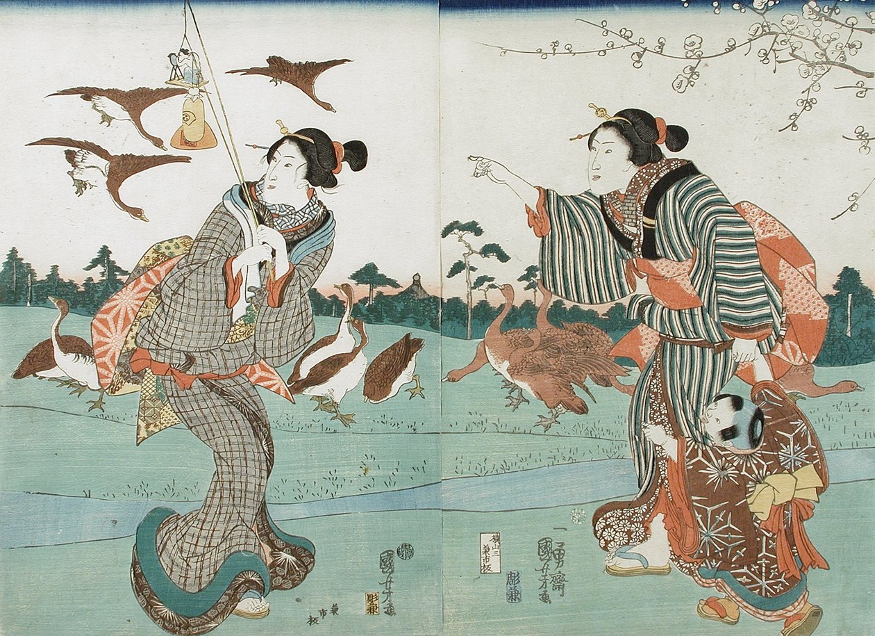 Utsikt over Yanagishima om våren av Utagawa Kuniyoshi