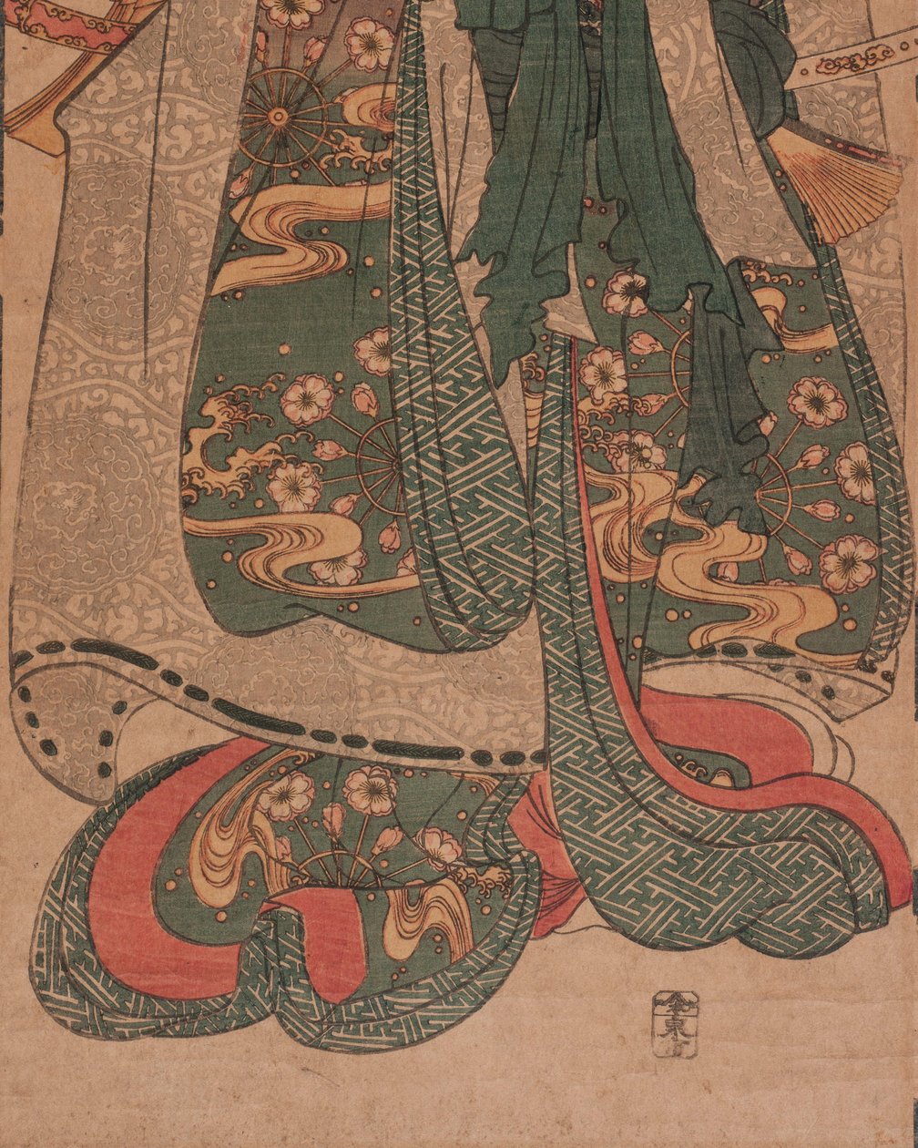 Uten tittel; gitt tittel: Shirabyōshi under en sudare (Sudare shita no shirabyōshi) av Utagawa Kuniyoshi