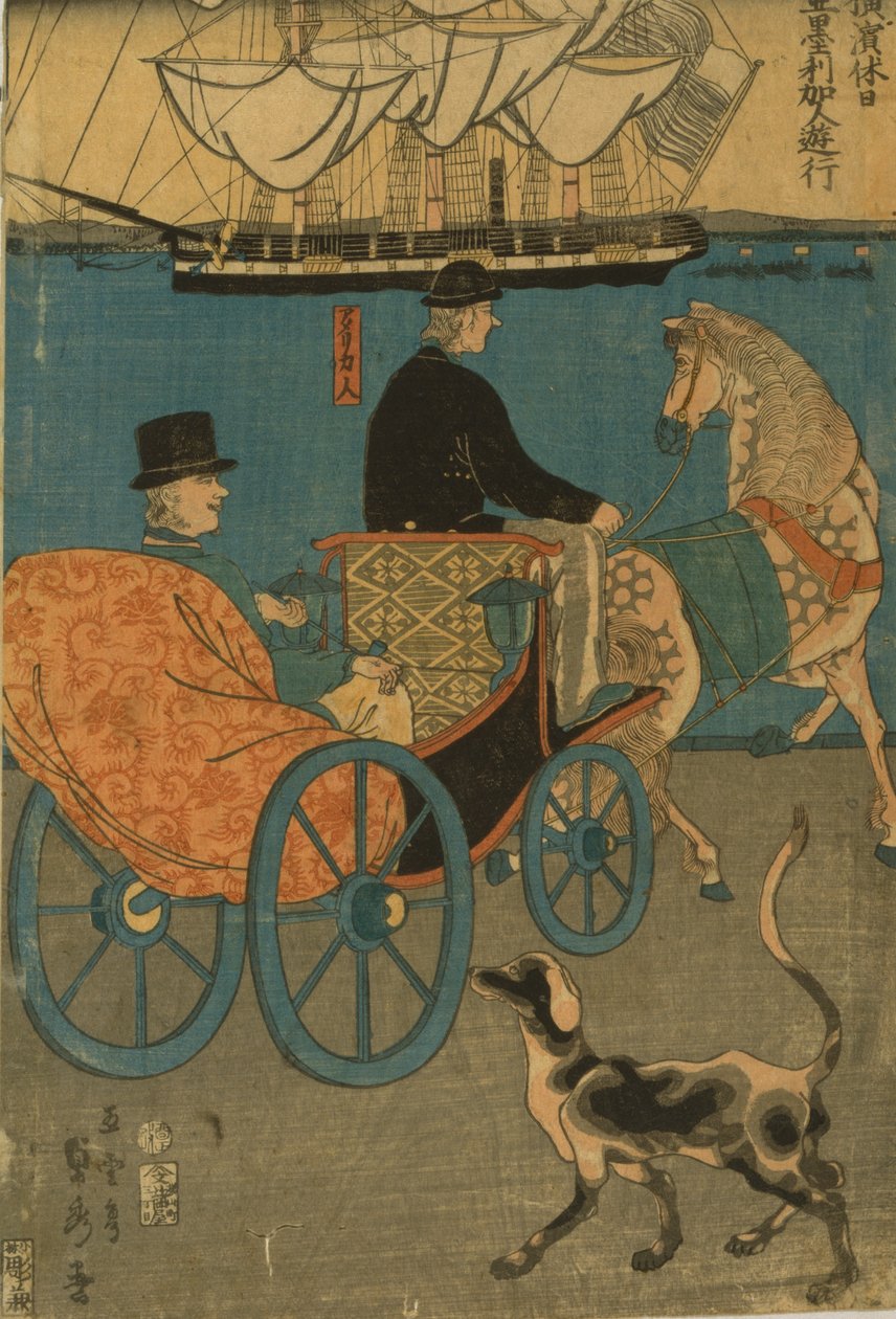 Amerikanere nyter søndagen i Yokohama, 1861 av Utagawa Sadahide