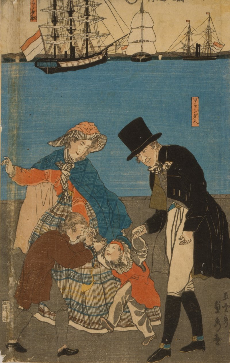 Nederlendere tar en søndagstur i Yokohama, 1871 av Utagawa Sadahide