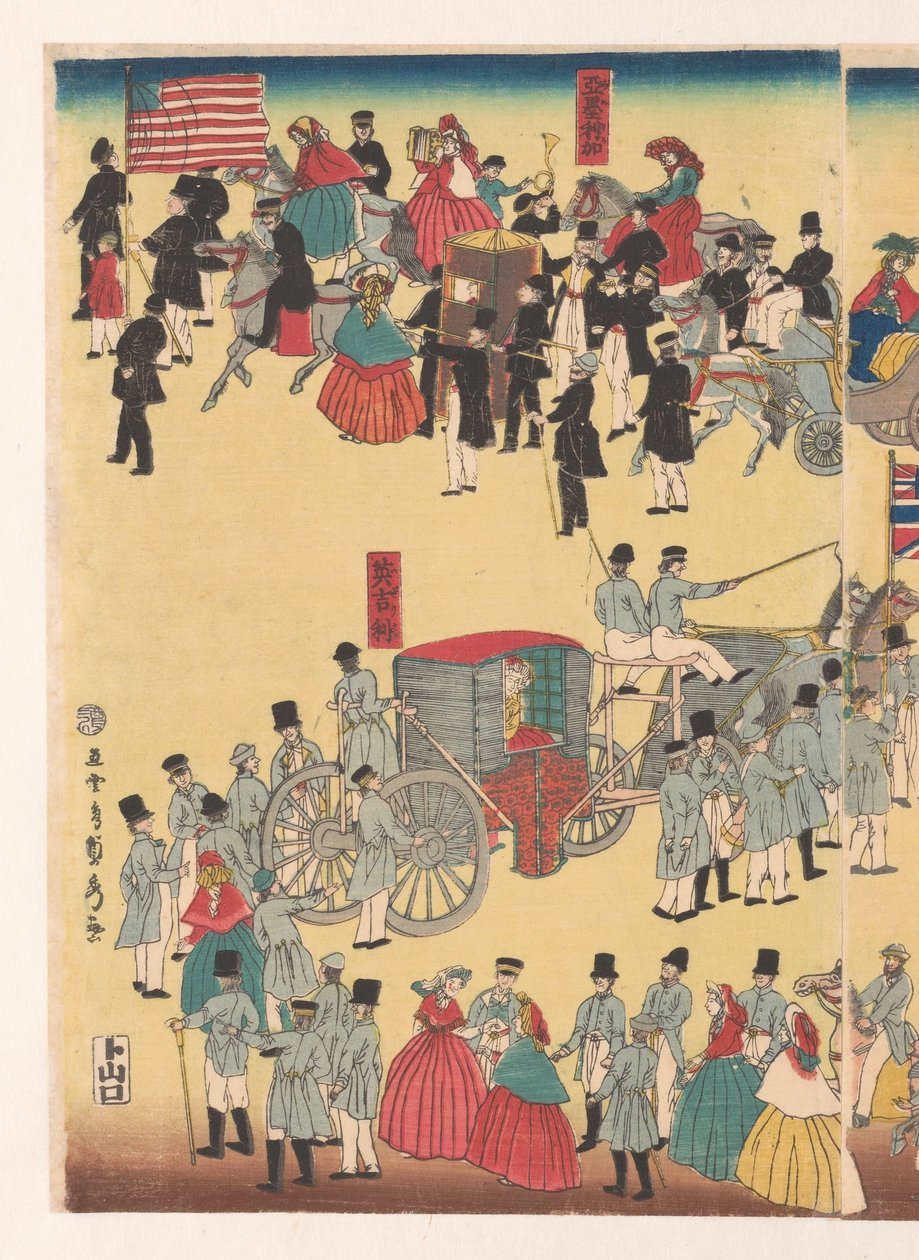 Folketog fra de fem landene av Utagawa Sadahide