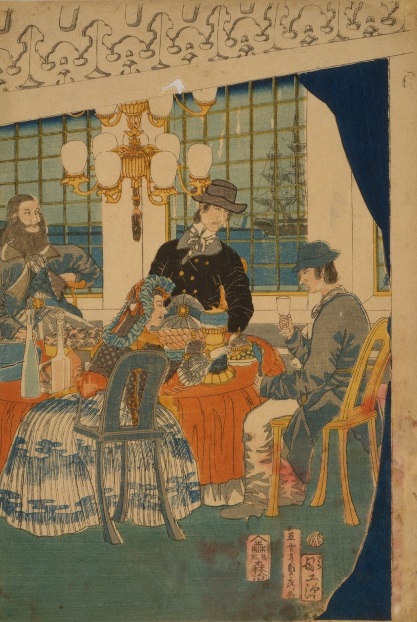 Salong i et utenlandsk merkantilt hus i Yokohama, 1861 av Utagawa Sadahide