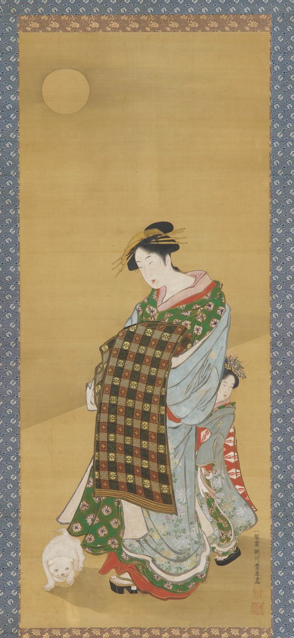 En kurtisane og hennes ledsager, 1735-1868. av Utagawa Toyoharu