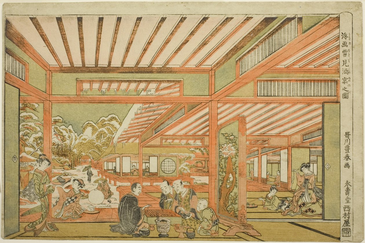 Snøvisningsunderholdning, ca. 1771 av Utagawa Toyoharu