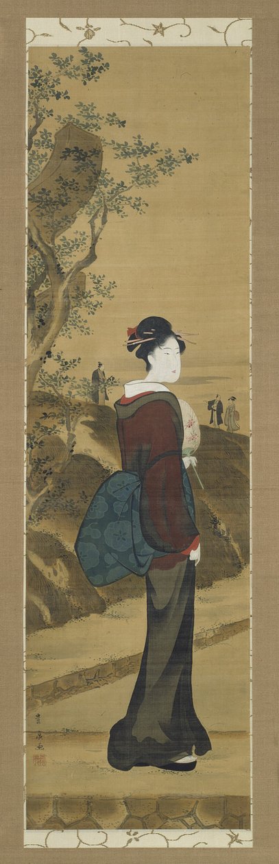 Skjønnhet ved Mimeguri-helligdommen av Utagawa Toyohiro