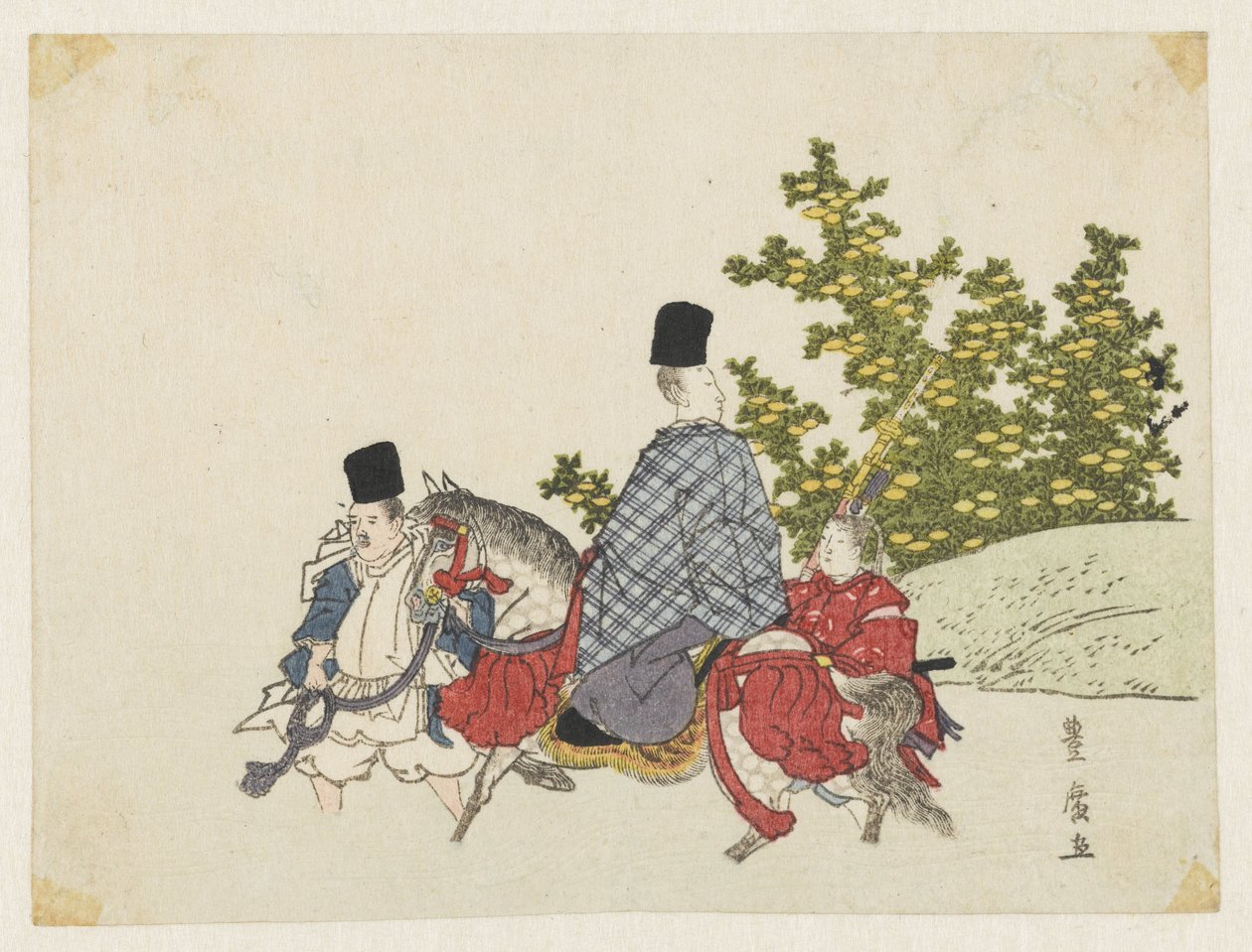 Courtier på hesteryggen Fording a Stream av Utagawa Toyohiro