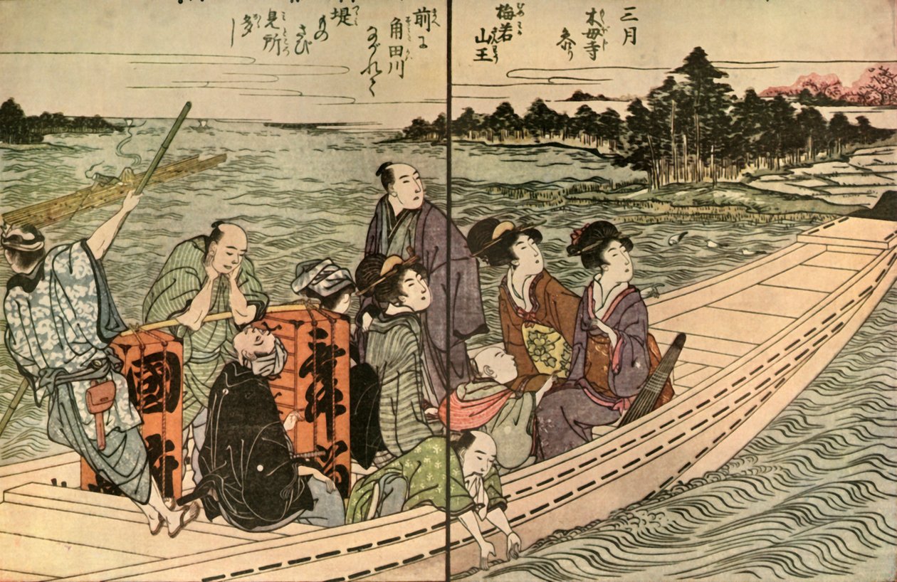 Folk som reiser i en båt, 1804, 1924. av Utagawa Toyohiro
