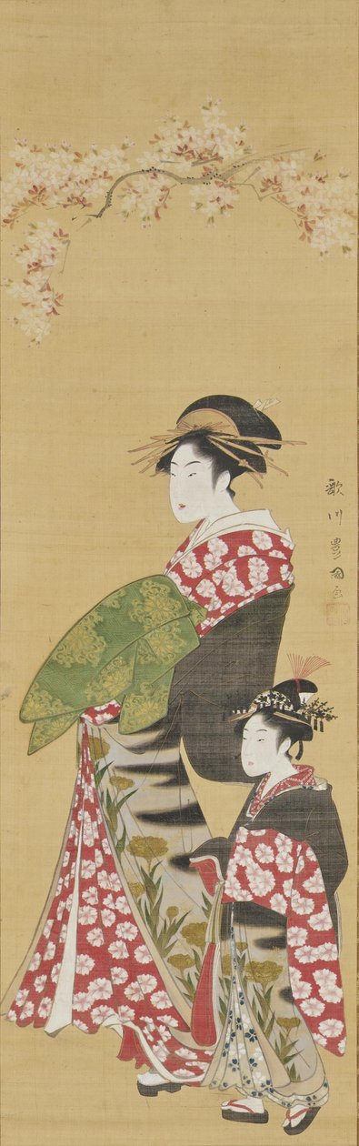 Kurtisanen unter Kirschblüten av Utagawa Toyokuni