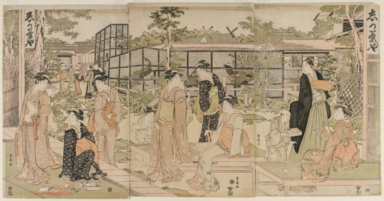 Besøkende til Shika Tea House, tidlig på 1790-tallet. av Utagawa Toyokuni