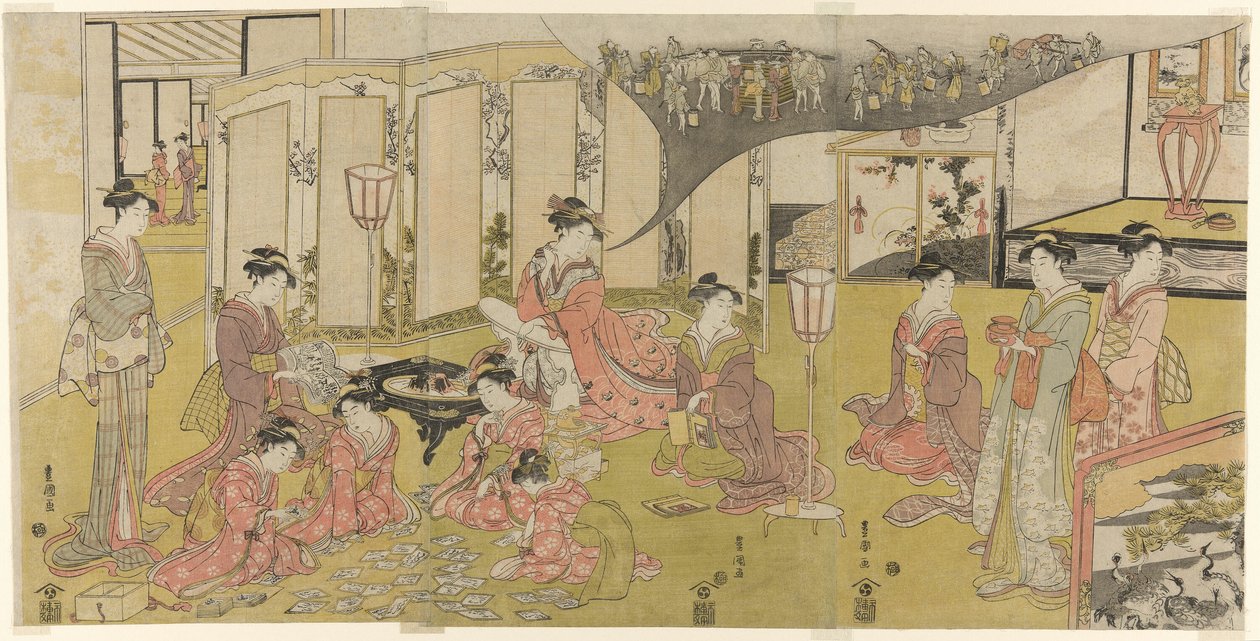 Kortspillet av Utagawa Toyokuni I