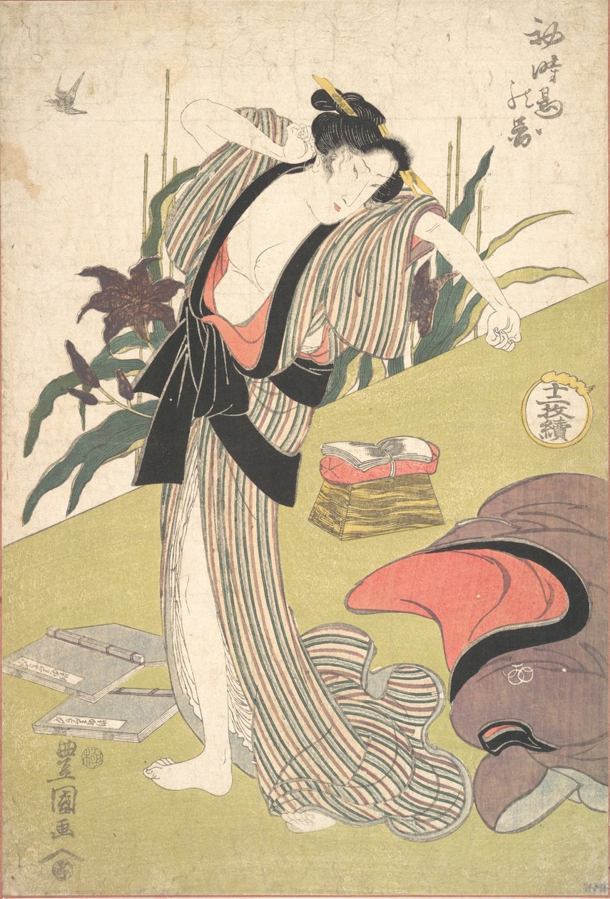 Det første besøket av gjøken. av Utagawa Toyokuni I