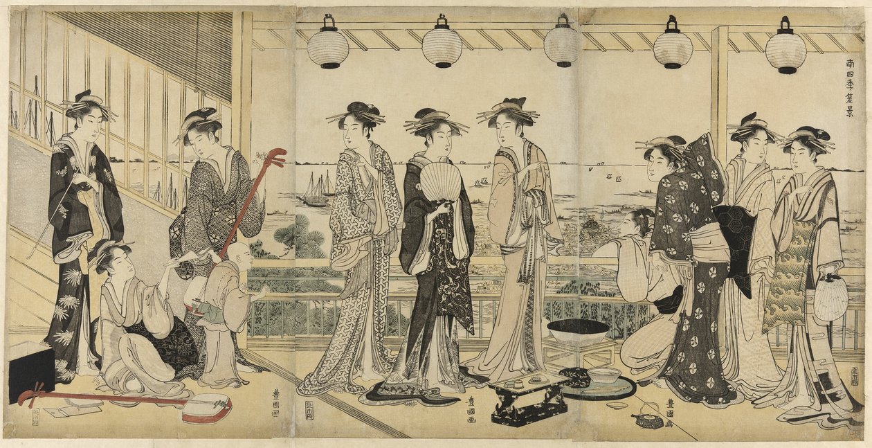De fire årstidene i sør (Minami Shiki): Sommerscene av Utagawa Toyokuni I