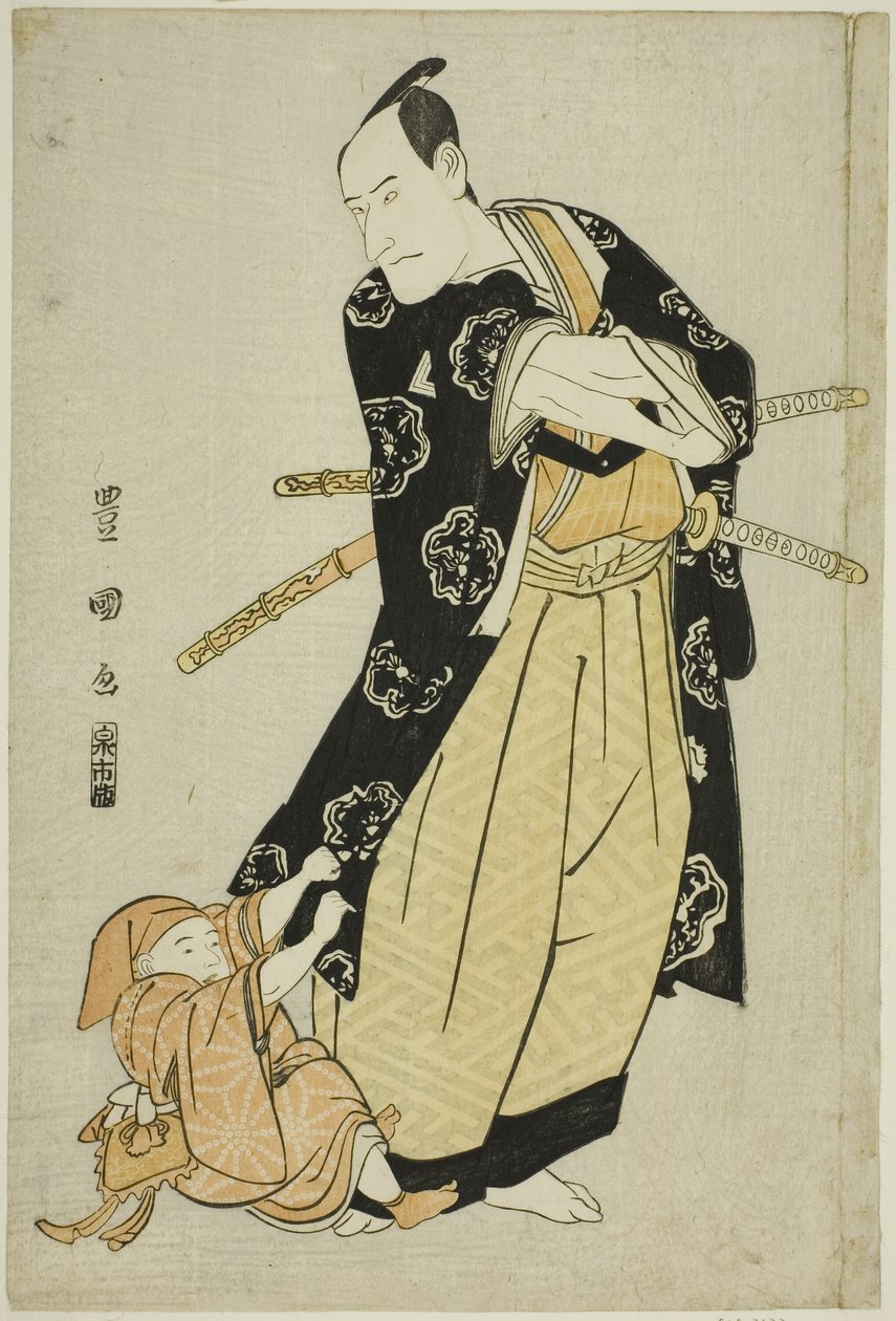Skuespilleren Ichikawa Danjuro VI og en gutt av Utagawa Toyokuni I