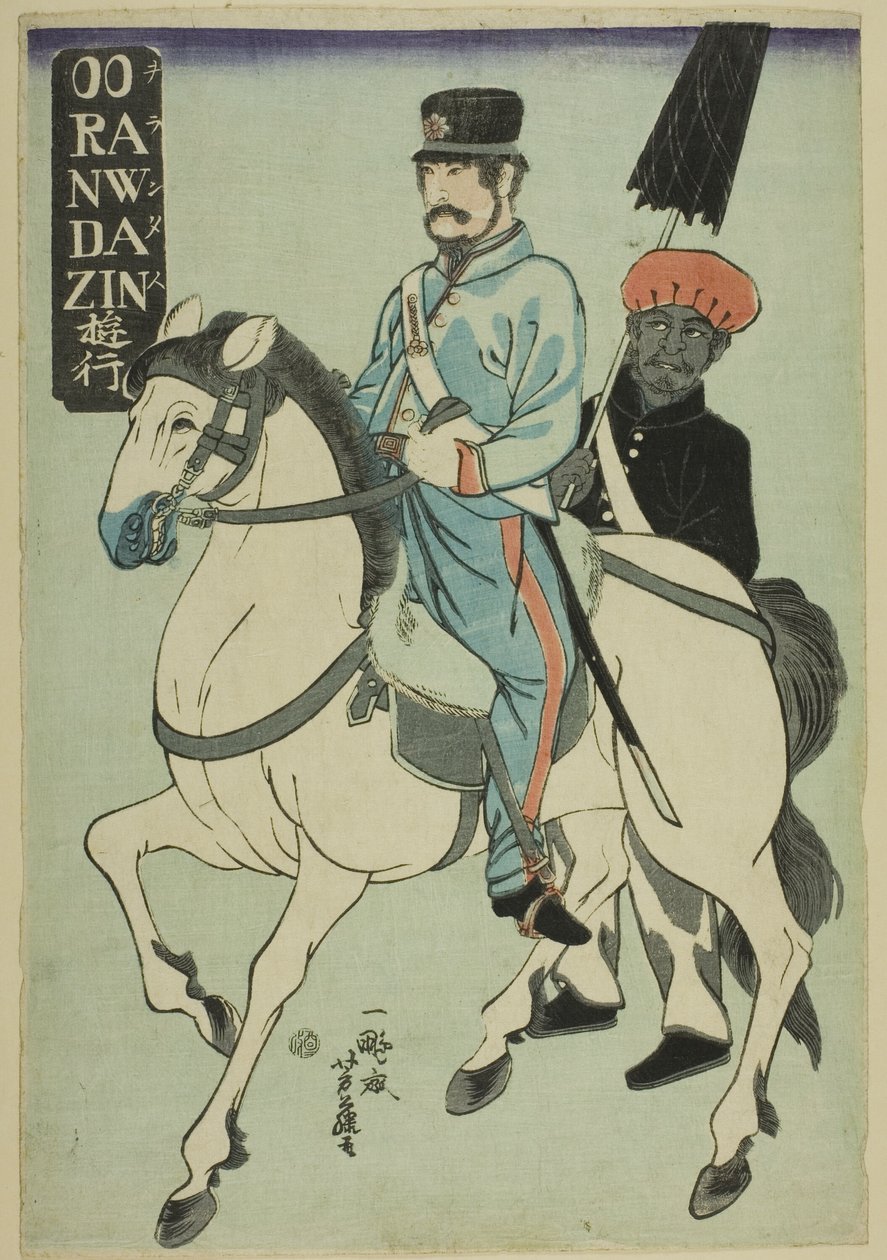 Dutchman Strolling (Orandajin yuko) av Utagawa Yoshifuji