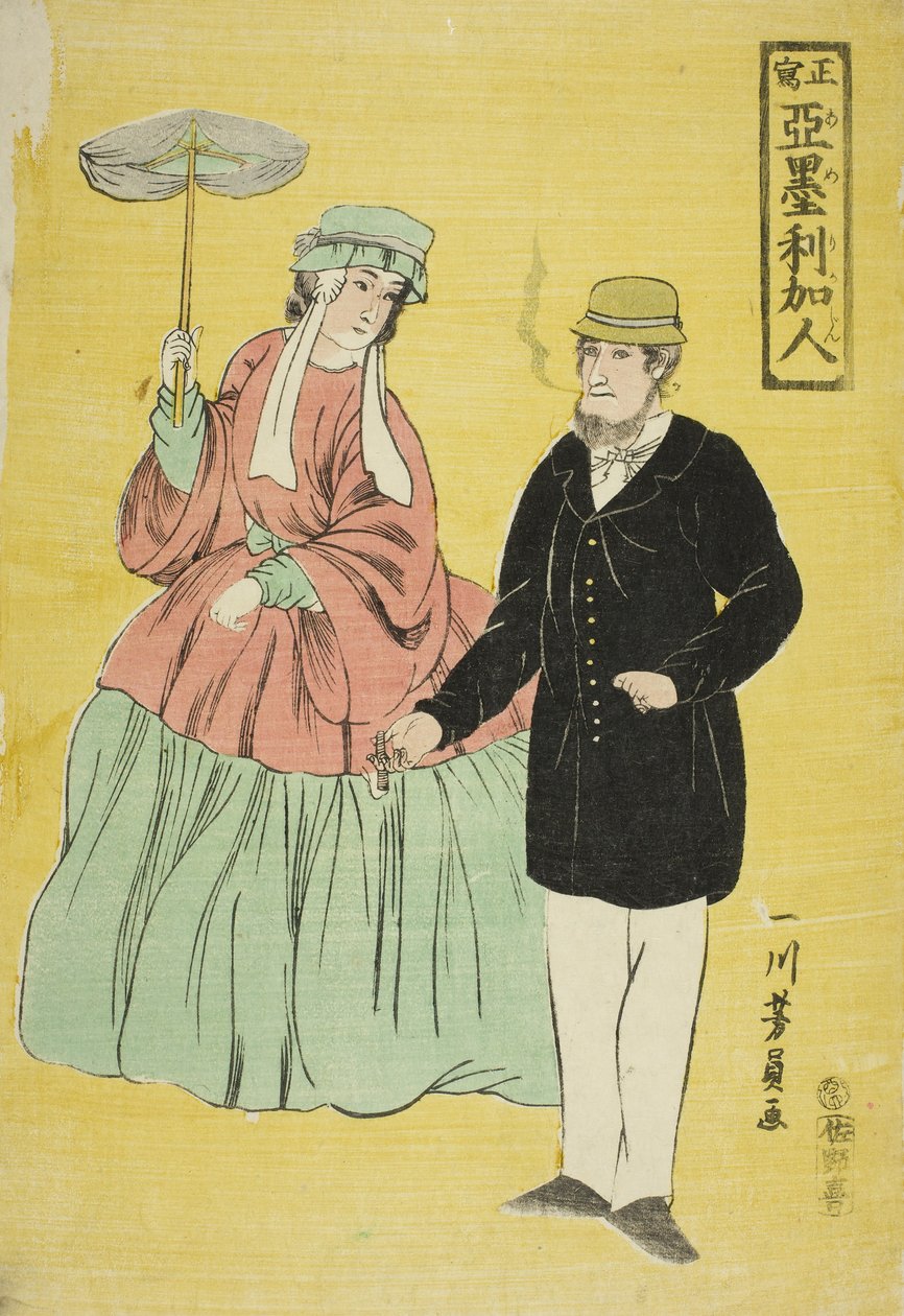Amerikanere hentet fra livet av Utagawa Yoshikazu