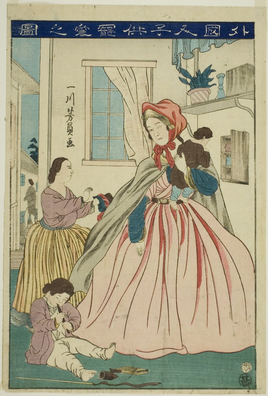 Fo eksempel g verdi r Karing for til r området LD Ren (Bilde av kjærlighet av utenlandske barn) av Utagawa Yoshikazu
