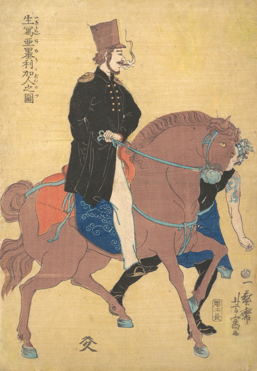 An American Drawn from Life, 1861 2. måned. av Utagawa Yoshitomi